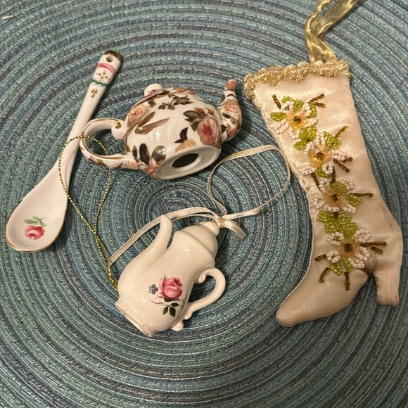 Other - Christmas Victorian inspired ornaments teapot, coffee pot shoe spoon country